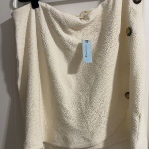 Textured White Mini Skirt